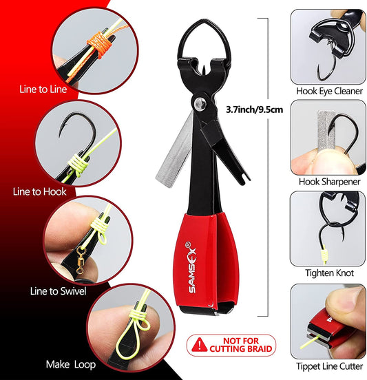 Professional Fishing Knot Tying Tool: Multifunctional Fly Fishing Nippers for Quick Knot Tying with Hooks, Lures, and Flies, Featuring Retractable Fishing Clippers