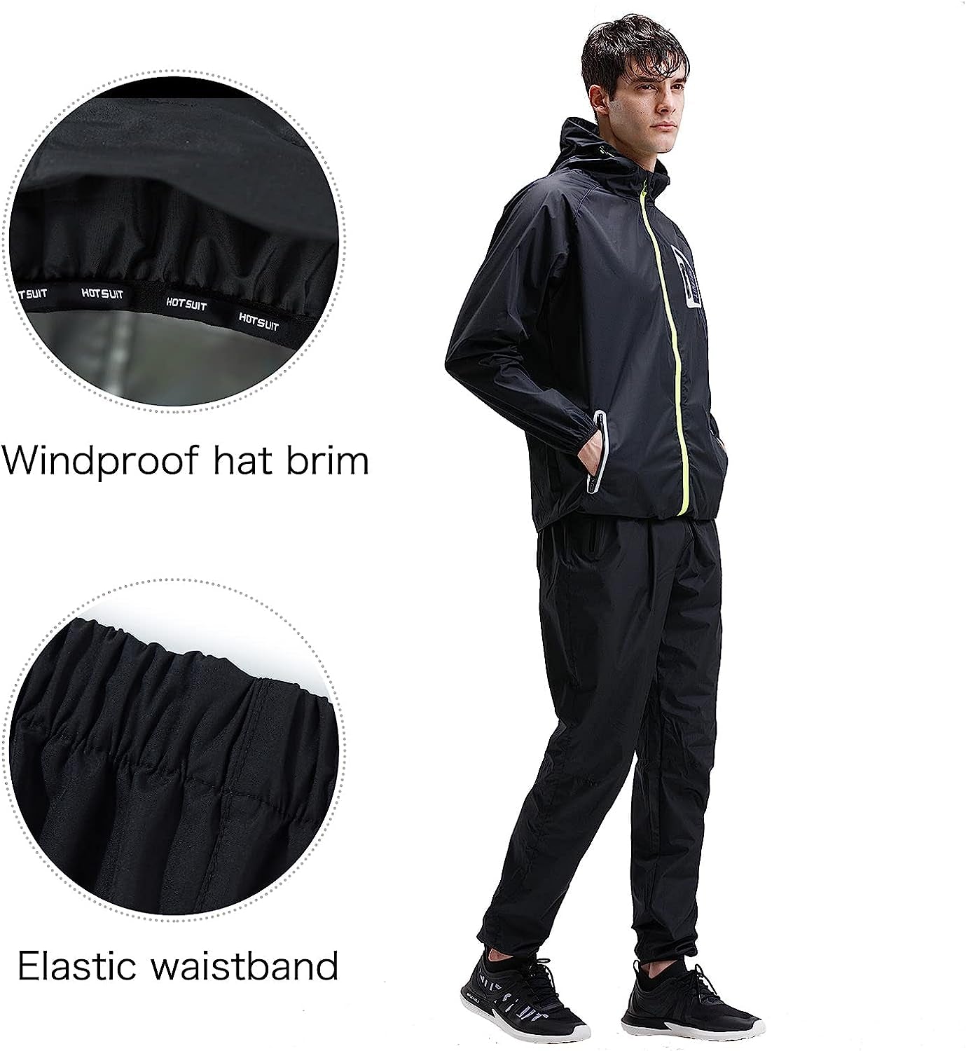 Sauna Suit Men Non Rip Boxing Sweat Suits Exercise Workout Jacket